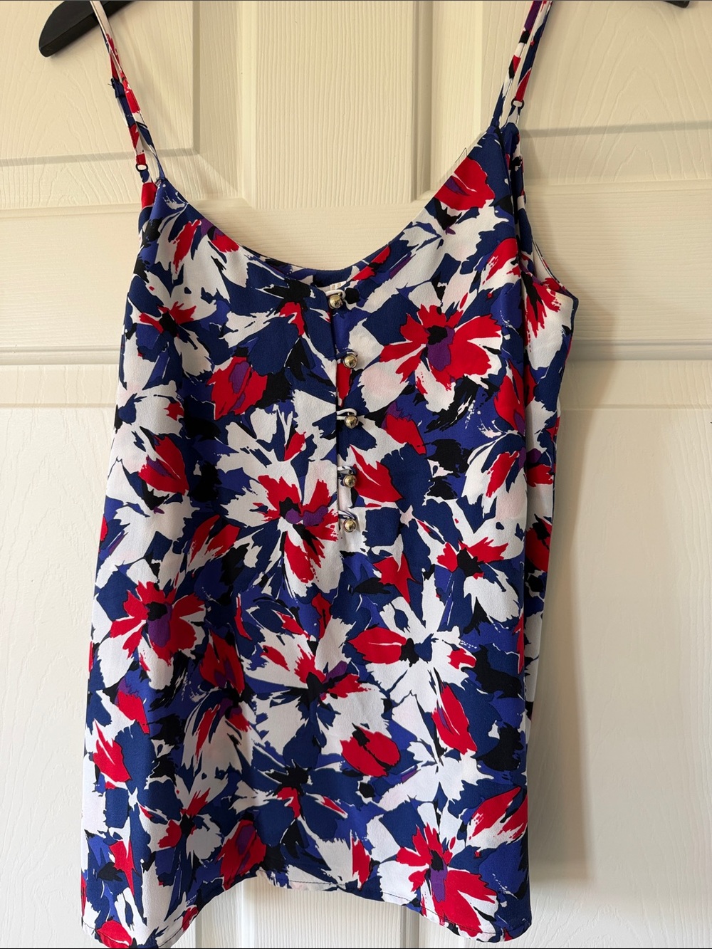 Yumi Kim Red, Navy & White Floral Button-Front Cami